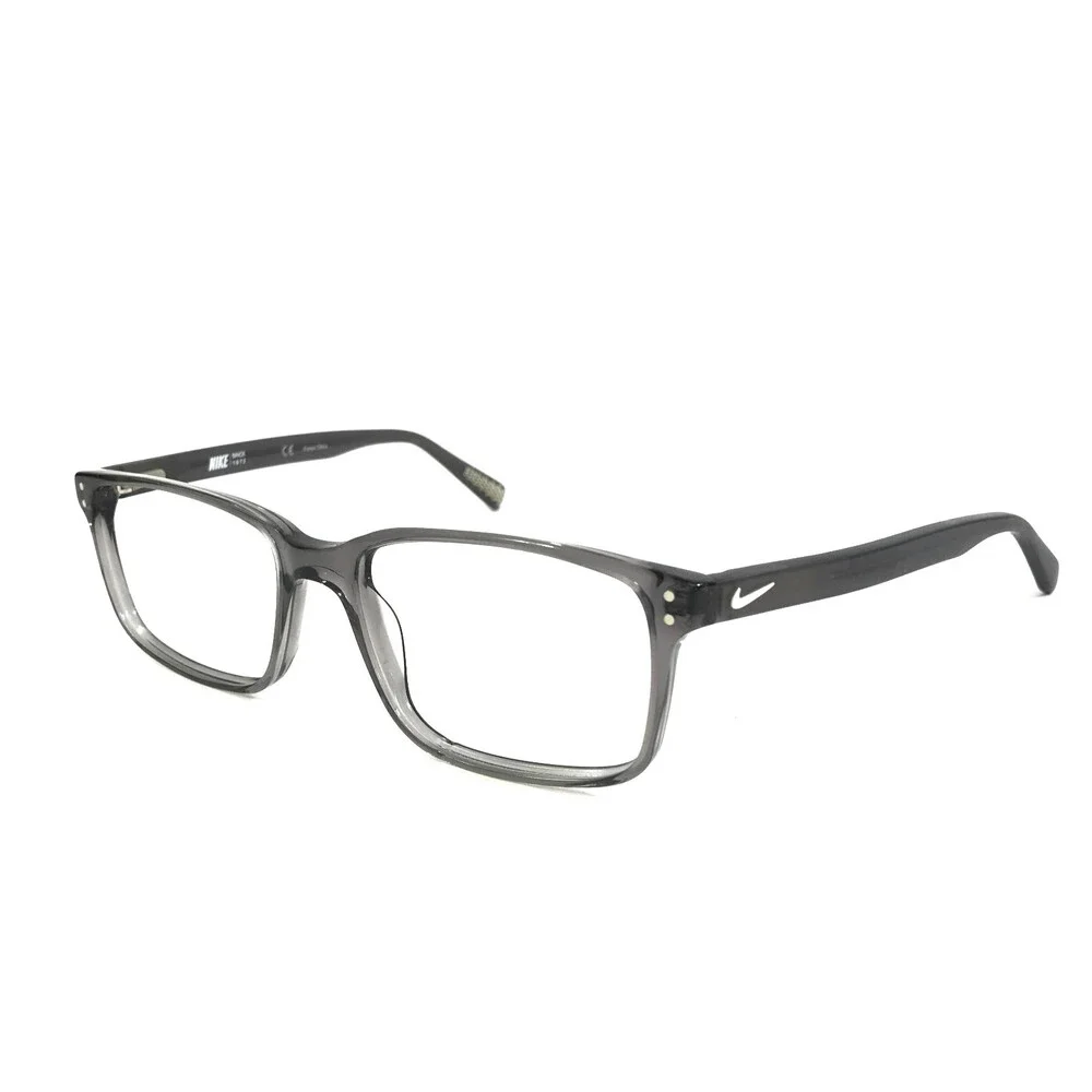 Nike Eyeglasses Frames 7240 070 Transparent Grey Rectangle Full Rim 55-17-140